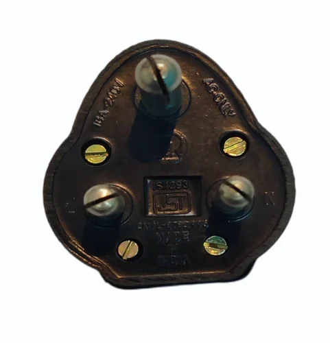 16Amp Black 3 Pin Top Plug